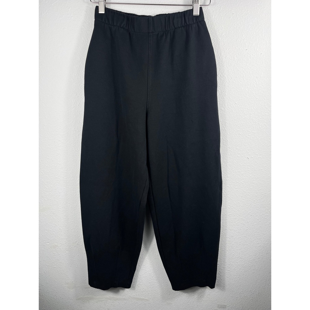 Zara Women Joggers Black Small Elastic Waist Tapered Knit Pants Minimalist